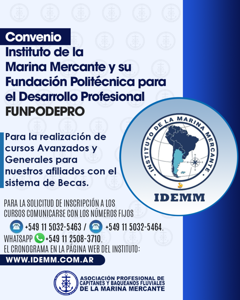 Convenio con el Instituto de la Marina mercante y su fundacion ...